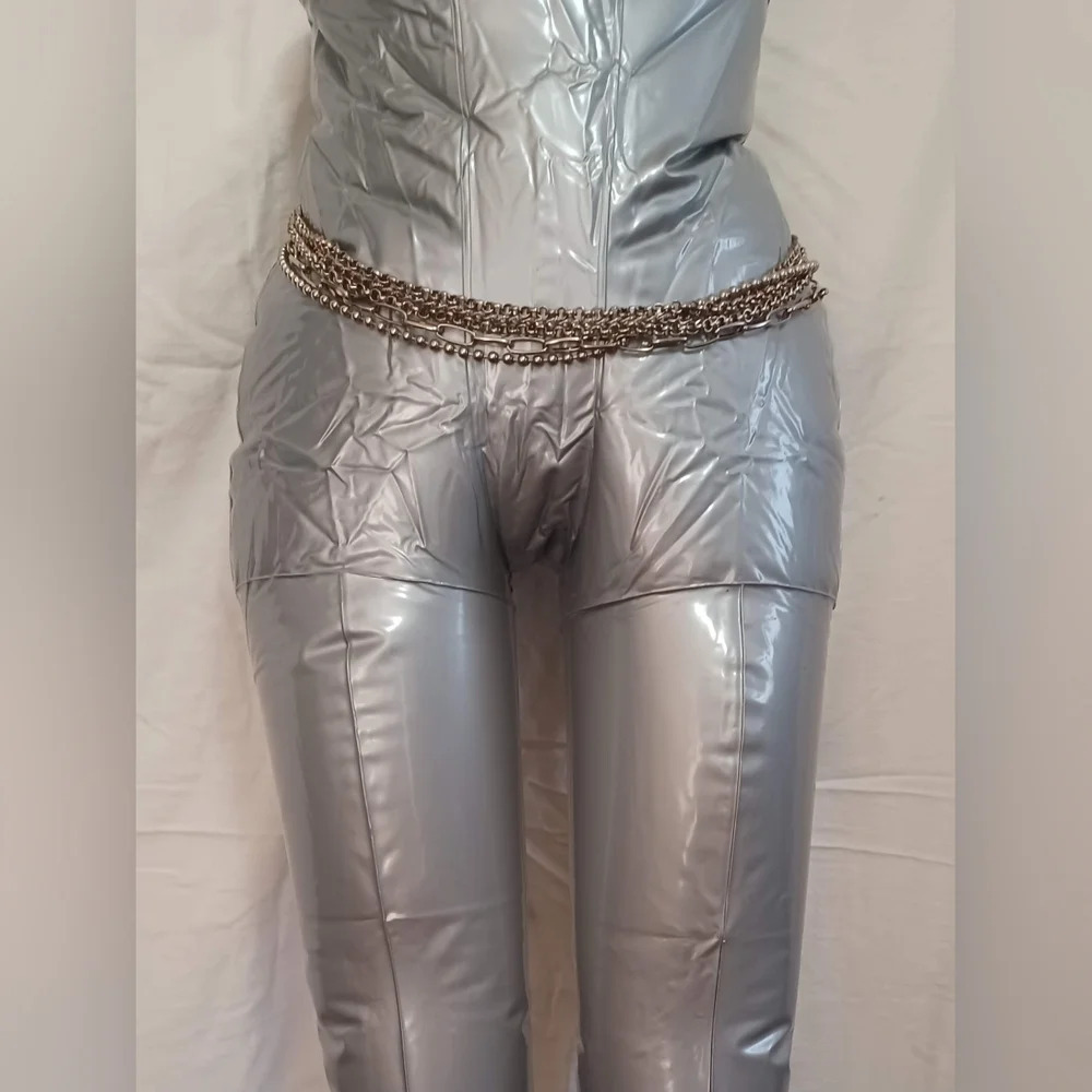 Vintage Multi Layer Silver Metal Chain Belly Waist Belt
